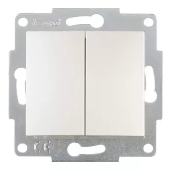 Выключатель Lezard Karina двухклавишный встраиваемый жемчужно-белый (707-3088-101)