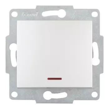Выключатель Lezard Karina одноклавишный встраиваемый жемчужно-белый с подсветкой (707-3088-111)