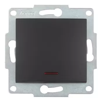 Выключатель Lezard Karina одноклавишный встраиваемый черный бархат с подсветкой (707-4288-111)