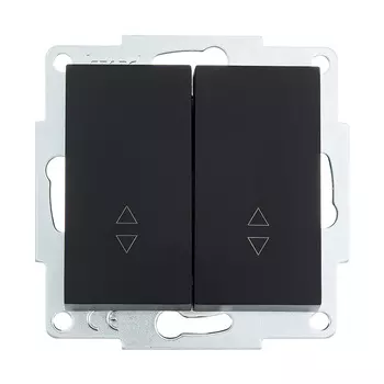 Выключатель Lezard Vesna двухклавишный встраиваемый черный бархат проходной (742-4288-106)