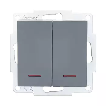 Выключатель Lezard Vesna двухклавишный встраиваемый графит (742-3488-112)