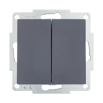 Выключатель Lezard Vesna двухклавишный встраиваемый графит (742-3488-101)