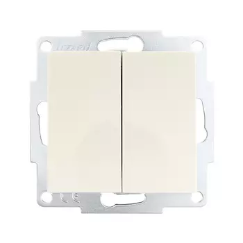 Выключатель Lezard Vesna двухклавишный встраиваемый крем (742-0388-101)