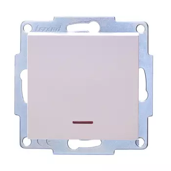 Выключатель Lezard Vesna одноклавишный встраиваемый крем с подсветкой (742-0388-111)
