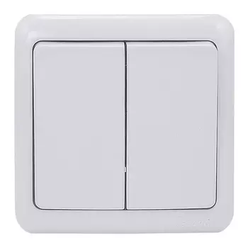 Выключатель Lezard VIOLA 751-0200-101 двухклавишный открытая установка белый