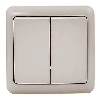 Выключатель Lezard VIOLA 751-0300-101 двухклавишный открытая установка крем