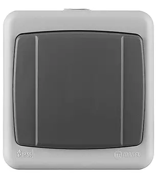 Выключатель Makel одноклавишный накладной серый (36064001)