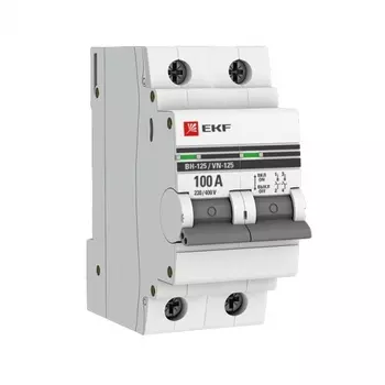 Выключатель нагрузки EKF PROxima ВН-125 2Р 100А 230 В на DIN-рейку (SL125-2-100-pro)