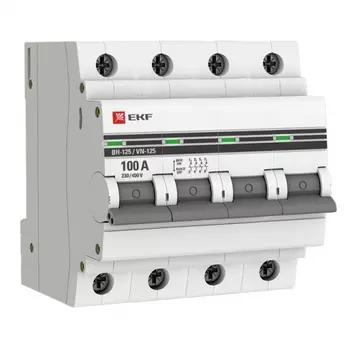 Выключатель нагрузки EKF PROxima ВН-125 4Р 100А 400 В на DIN-рейку (SL125-4-100-pro)
