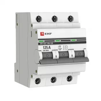 Выключатель нагрузки EKF PROxima ВН-125 3Р 125А 4,5 кА 400 В на DIN-рейку (SL125-3-125-pro)
