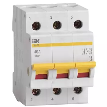 Выключатель нагрузки IEK Karat ВН-32 3P 40А 400 В на DIN-рейку (MNV10-3-040)