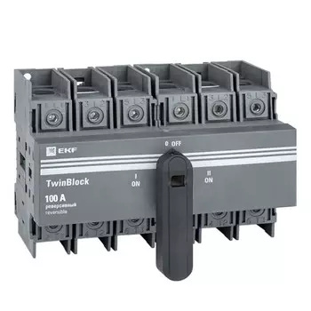 Выключатель-разъединитель EKF TwinBlock 3P 100А 400-690 В на монтажную плату (tb-s-100-3p-rev)