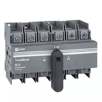 Выключатель-разъединитель EKF TwinBlock 3P 40А 400-690 В на монтажную плату (tb-s-40-3p-rev)