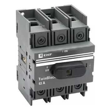 Выключатель-разъединитель EKF TwinBlock 3P 63А 400-690 В на монтажную плату (tb-63-3p-f)