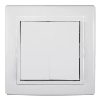 Выключатель с рамкой Aling-conel 606.000 двухклавишный скрытая установка белый
