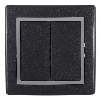 Выключатель с рамкой Aling-conel 606.212 двухклавишный скрытая установка графитовый