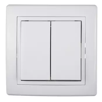 Выключатель с рамкой Aling-conel 6072.000 двухклавишный скрытая установка белый