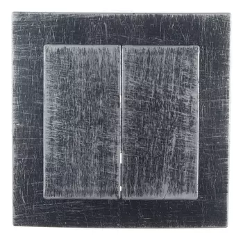 Выключатель с рамкой Lavelly Antico VS56-232-S двухклавишный скрытая установка серебро