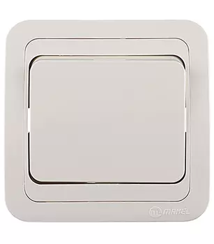 Выключатель Makel Mimoza одноклавишный встраиваемый бежевый (25001)