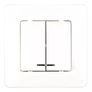 Выключатель Systeme Electric Blanca двухклавишный встраиваемый белый с подсветкой (BLNVS010511)