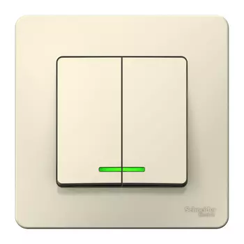 Выключатель Systeme Electric Blanca двухклавишный встраиваемый молочный с подсветкой (BLNVS010512)
