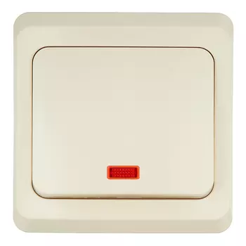 Выключатель Systeme Electric Этюд одноклавишный встраиваемый бежевый с подсветкой (BC10-005K)