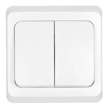 Выключатель Systeme Electric Этюд двухклавишный встраиваемый белый с подсветкой (BC10-006B)