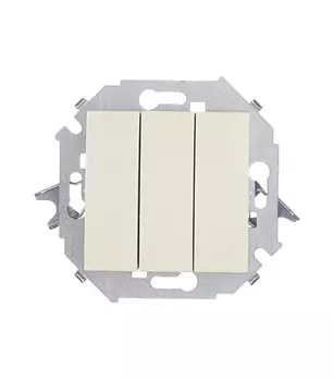 Выключатель Simon 15 трехклавишный встраиваемый слоновая кость (1591391-031)