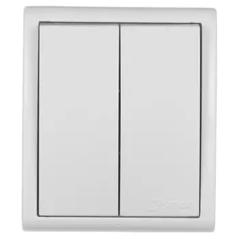 Выключатель Simon 15 Aqua двухклавишный накладной белый (1594398-030)