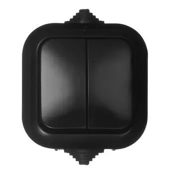 Выключатель Svet двухклавишный накладной черный (0601-00101)