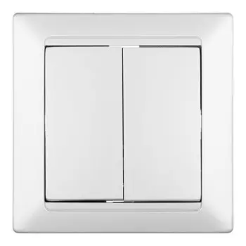 Выключатель Svet Стиль двухклавишный встраиваемый серебро (EV 0365-5128)