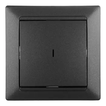 Выключатель Svet Стиль одноклавишный встраиваемый графит с подсветкой (EV 0365-9111)