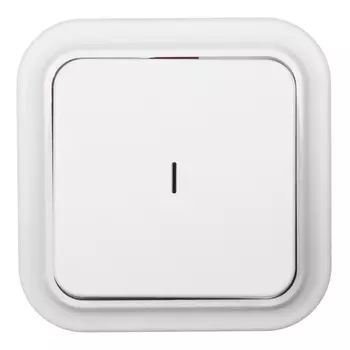 Выключатель Svet одноклавишный накладной белый с подсветкой (SV1001-0001)