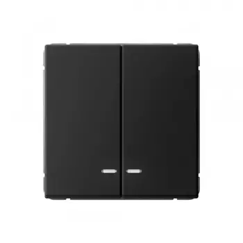 Выключатель Systeme Electric ArtGallery двухклавишный встраиваемый карбон с подсветкой (GAL001053)