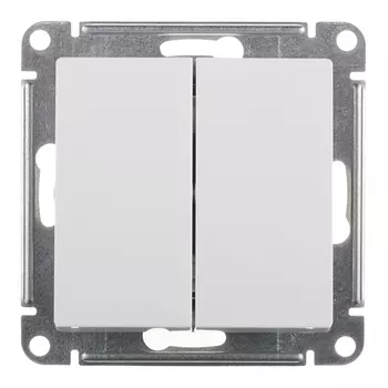 Выключатель Systeme Electric AtlasDesign двухклавишный встраиваемый белый (ATN000151)