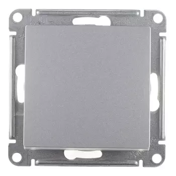 Выключатель Systeme Electric AtlasDesign одноклавишный встраиваемый алюминий (ATN000311)