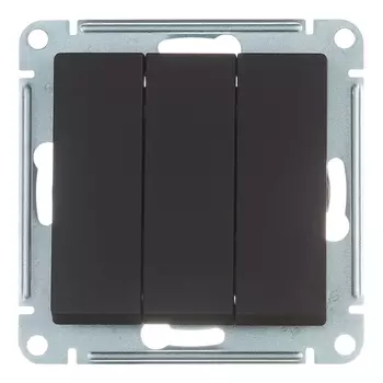 Выключатель Systeme Electric AtlasDesign трехклавишный встраиваемый карбон (ATN001031)