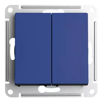 Выключатель Systeme Electric AtlasDesign двухклавишный встраиваемый аквамарин (ATN001151)