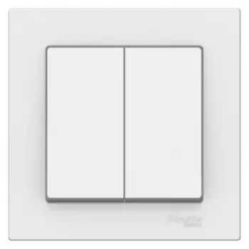 Выключатель Systeme Electric AtlasDesign двухклавишный встраиваемый белый (ATN000152)