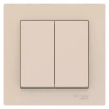 Выключатель Systeme Electric AtlasDesign двухклавишный встраиваемый бежевый (ATN000252)