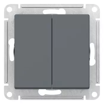 Выключатель Systeme Electric AtlasDesign двухклавишный встраиваемый грифель с самовозвратом (ATN000717)