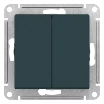 Выключатель Systeme Electric AtlasDesign двухклавишный встраиваемый изумруд с самовозвратом (ATN000817)