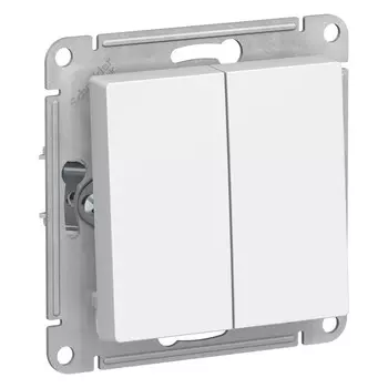 Выключатель Systeme Electric AtlasDesign двухклавишный встраиваемый лотос (ATN001351)