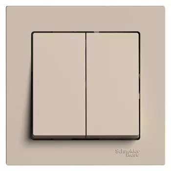 Выключатель Systeme Electric AtlasDesign двухклавишный встраиваемый песочный (ATN001252)