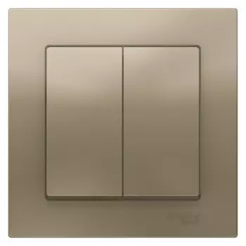 Выключатель Systeme Electric AtlasDesign двухклавишный встраиваемый шампань (ATN000552)