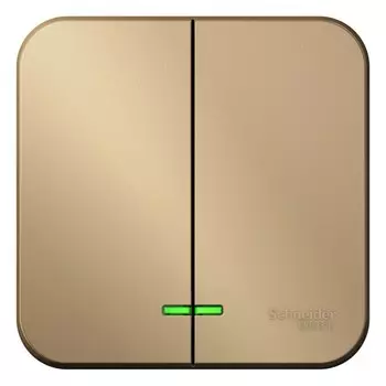 Выключатель Systeme Electric Blanca двухклавишный накладной титан с подсветкой (BLNVA105114)