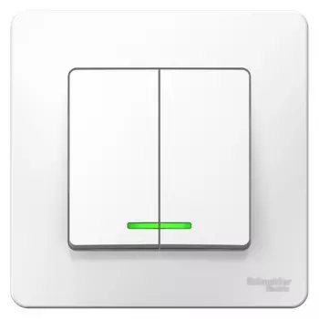 Выключатель Systeme Electric Blanca двухклавишный встраиваемый белый с подсветкой (BLNVS006511)