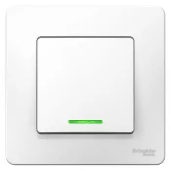 Выключатель Systeme Electric Blanca одноклавишный встраиваемый белый с подсветкой (BLNVS006111)