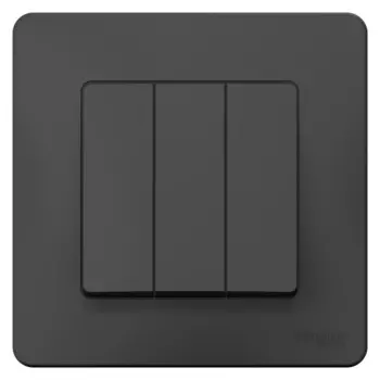 Выключатель Systeme Electric Blanca трехклавишный встраиваемый антрацит (BLNVS100506)