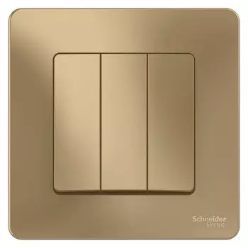 Выключатель Systeme Electric Blanca трехклавишный встраиваемый титан (BLNVS100504)